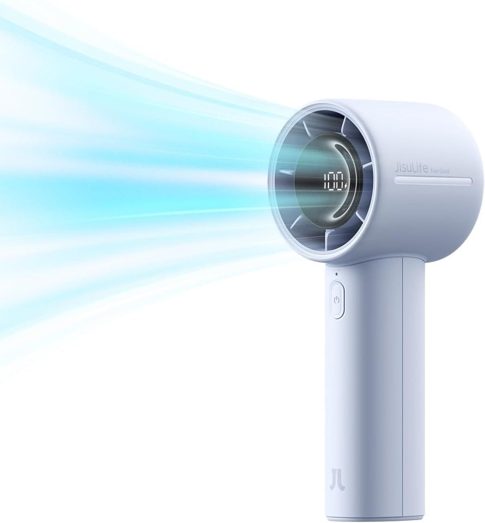 Handheld Turbo Fan, 5000mAh Rechargeable Portable Fan, Up to 28H Runtime, 5-Speed Powerful Airflow, Mini Personal Fan for Travel Outdoor Camping Beach Makeup, Gifts for Women, Men