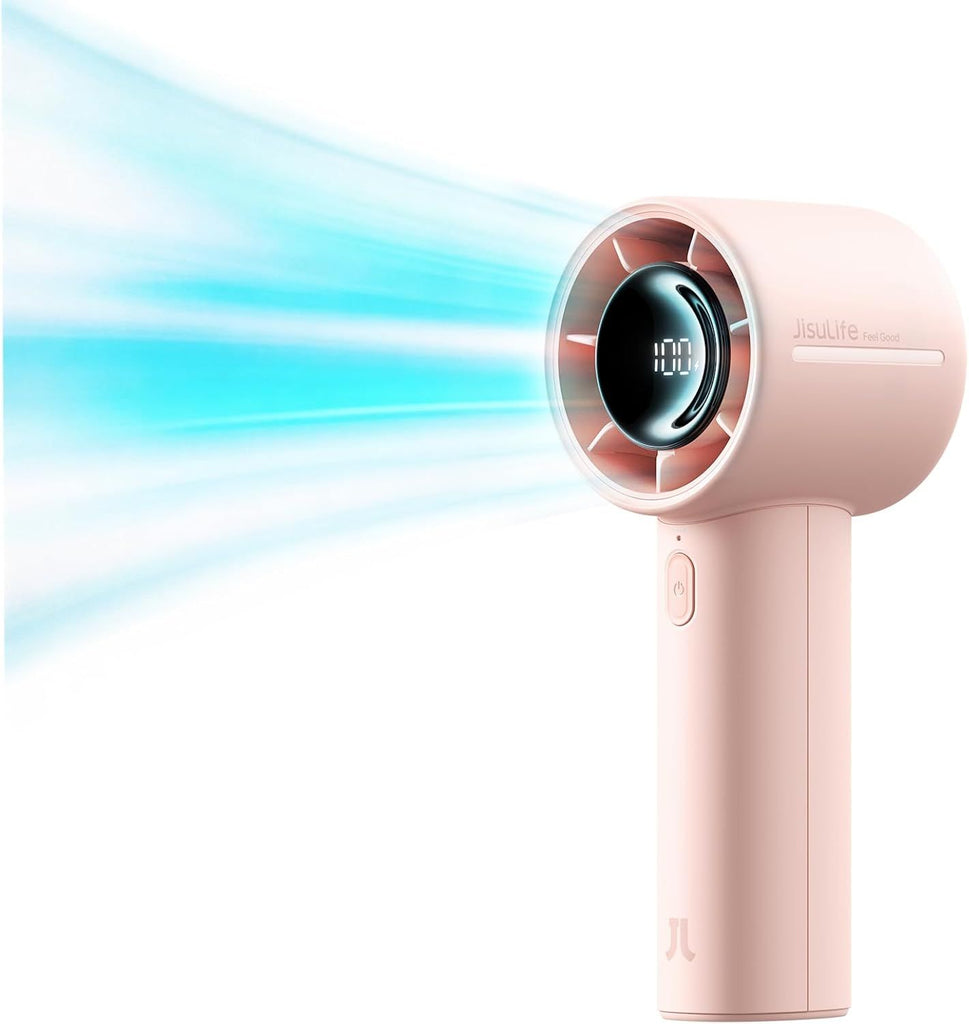 Handheld Turbo Fan, 5000mAh Rechargeable Portable Fan, Up to 28H Runtime, 5-Speed Powerful Airflow, Mini Personal Fan for Travel Outdoor Camping Beach Makeup, Gifts for Women, Men