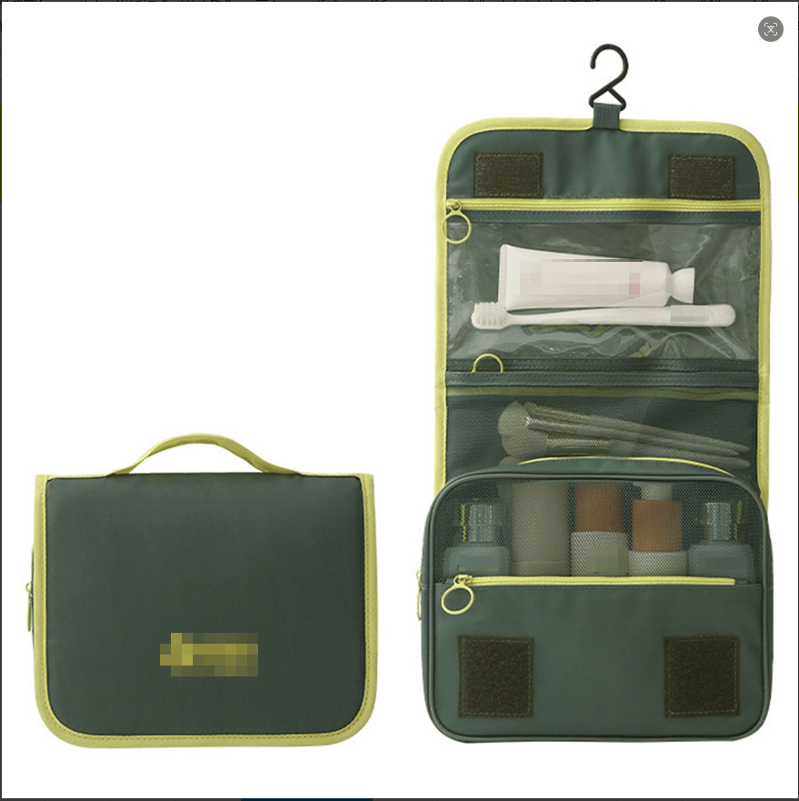 Hanging Foldable Wash Organizer Bag, Multi-compartment Toiletry Bag, Portable Cosmetic Bag for Business Trips & Travel