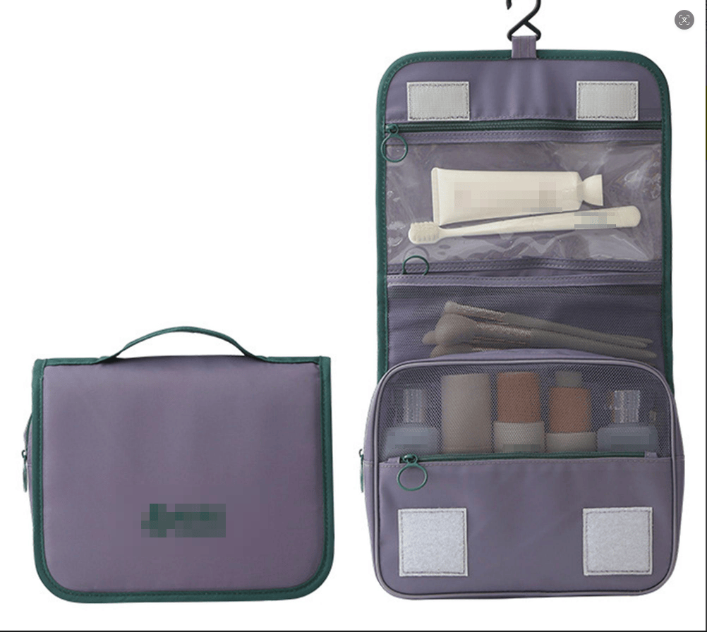 Hanging Foldable Wash Organizer Bag, Multi-compartment Toiletry Bag, Portable Cosmetic Bag for Business Trips & Travel