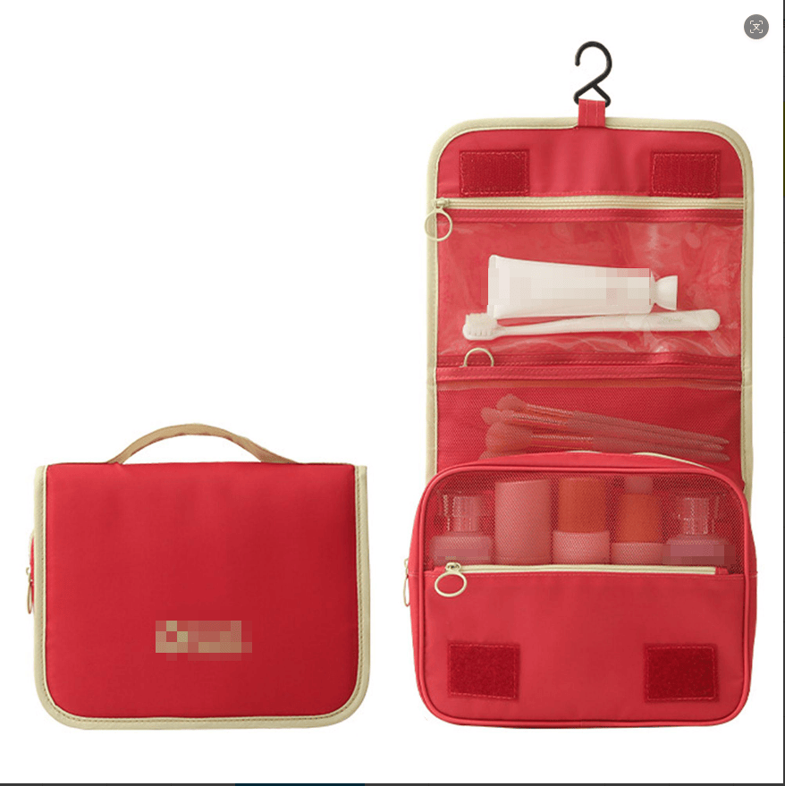 Hanging Foldable Wash Organizer Bag, Multi-compartment Toiletry Bag, Portable Cosmetic Bag for Business Trips & Travel