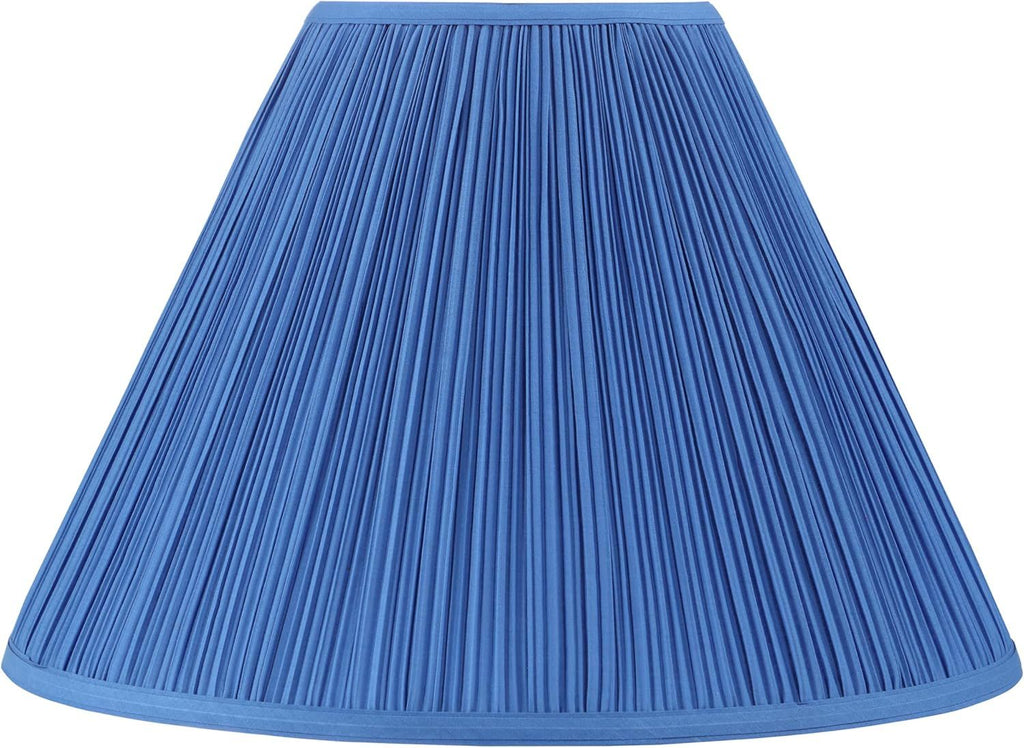 Hardback Empire Transitional Spider Lamp Shade Mushroom Pleated Classic Blue Faux Silk Fabric