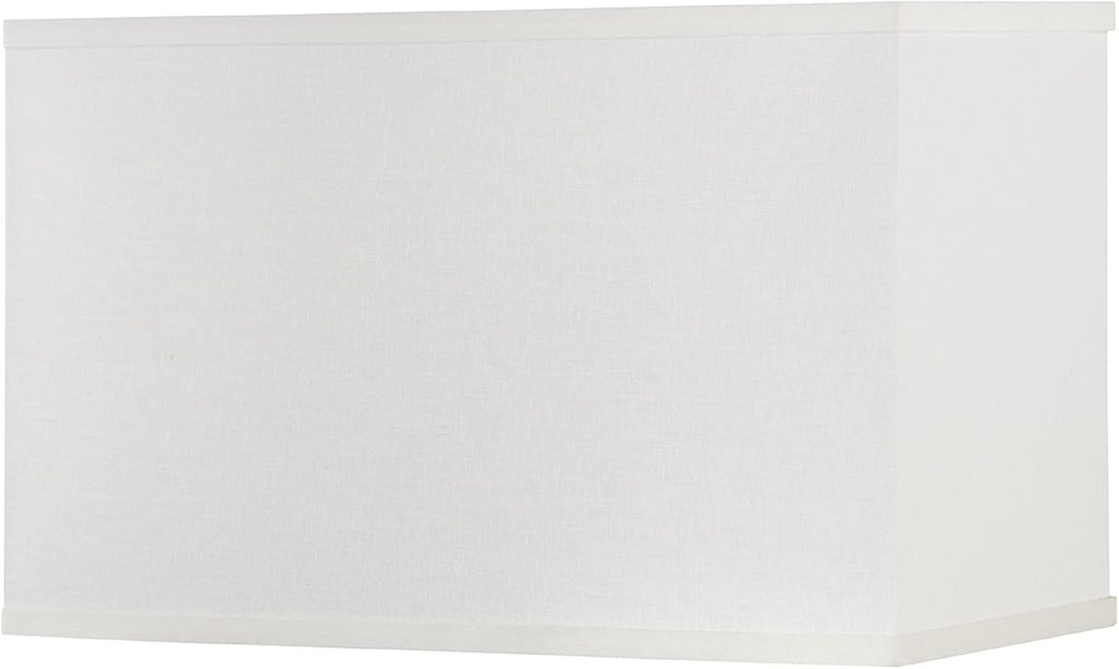 Hardback Rectangular Contemporary Spider Lamp Shade White Linen Fabric