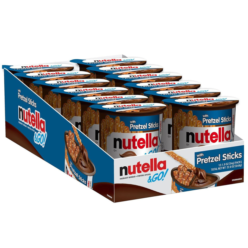 Hazelnut Spread with Pretzel Sticks, On-the-Go Snack Cups, 12 Packs, 22.8 oz