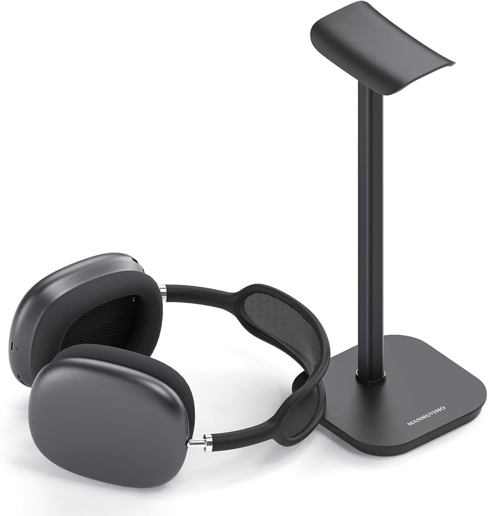 Headphone Stand, Desktop Headset Holder Heavy Base Desk Earphone Stand Aluminum Gaming Headset Hanger Rack for AirPods Max, AirPods, AirPods Pro, Sony, Beats, Bose, Razer and More(Black)