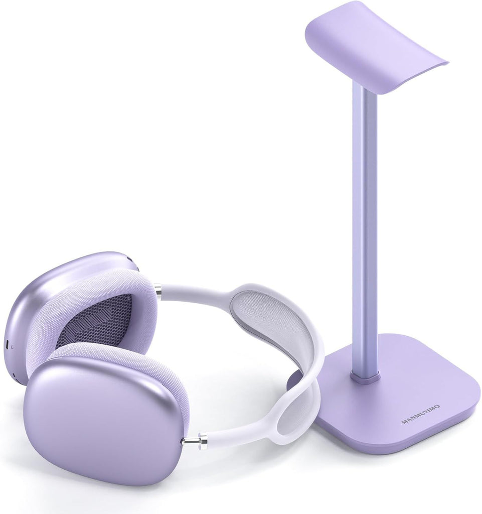 Headphone Stand, Desktop Headset Holder (Purple) Heavy Base Desk Earphone Stand Aluminum Gaming Headset Hanger Rack for AirPods Max, AirPods, AirPods Pro, Beats, Bose
