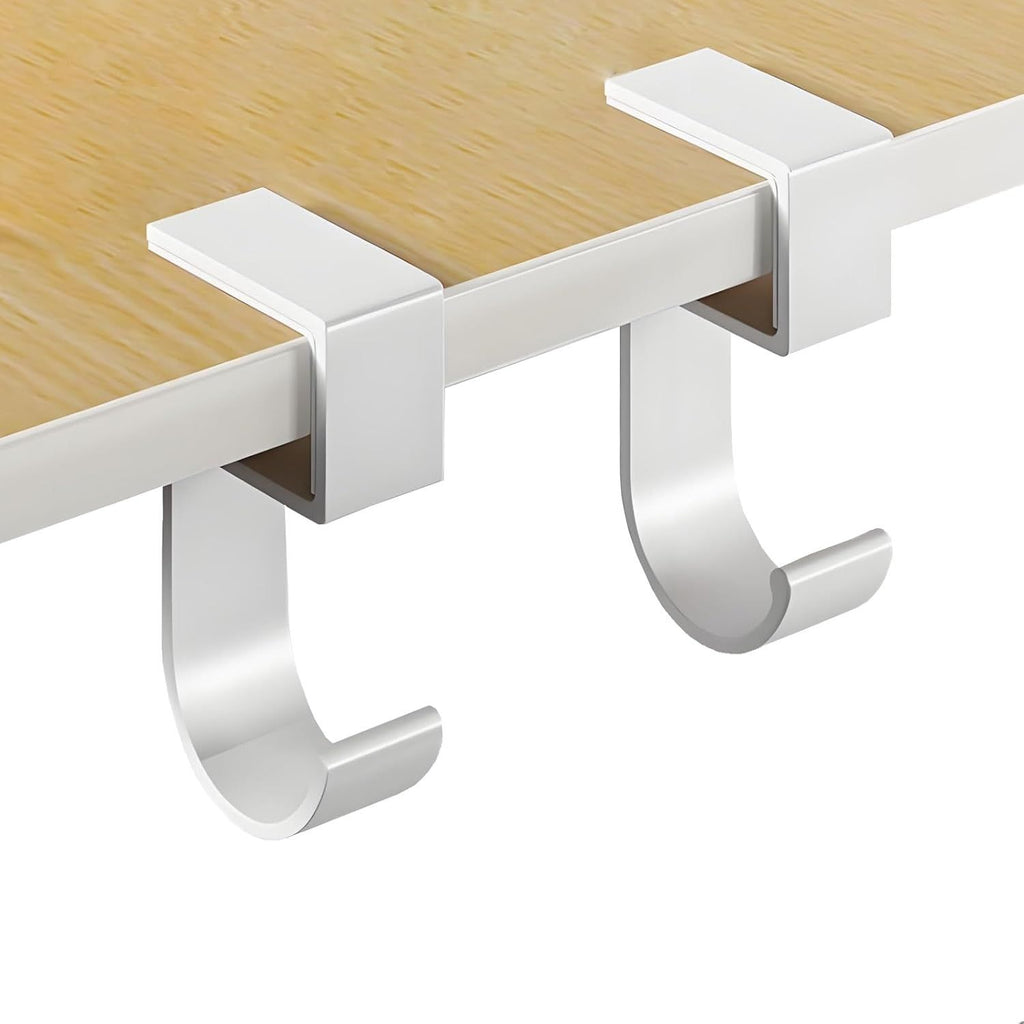 Headphone Stand, Headset Stand for Desk Aluminum Alloy Headphone Holder Hanger with Fit for Computer Accessories, Study Desk Hook for Xbox/PS4 Gaming Headset, Office, Computer Desk (2 Pcs White)
