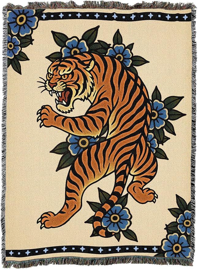 Heart Breaker - Tattoo Design - Tapestry Throw Blanket Woven from Cotton - Made in The USA (50x60)