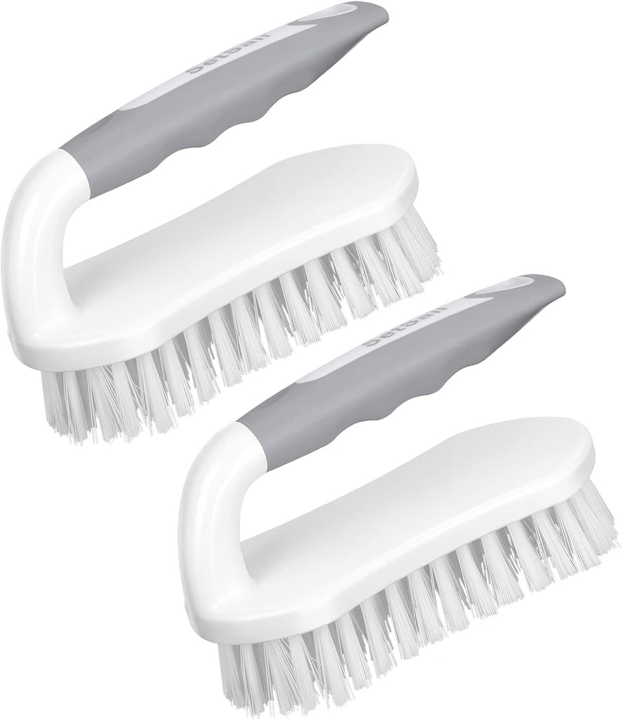 Heavy-Duty Scrub Brushes for Cleaning with Stiff Bristles Cleaning Brush for Shower, Bathroom, Carpet, Kitchen and Bathtub Scrubber - 2 Pack