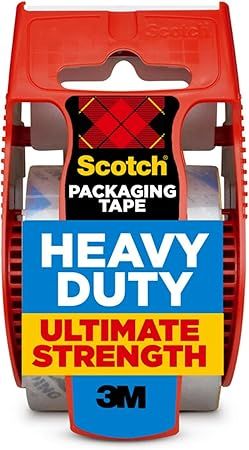 Heavy Duty Shipping Packaging Tape, 1.88" x 27.7 yd, Great for Packing, Shipping & Moving, Clear, 1 Dispensered Roll (142L)