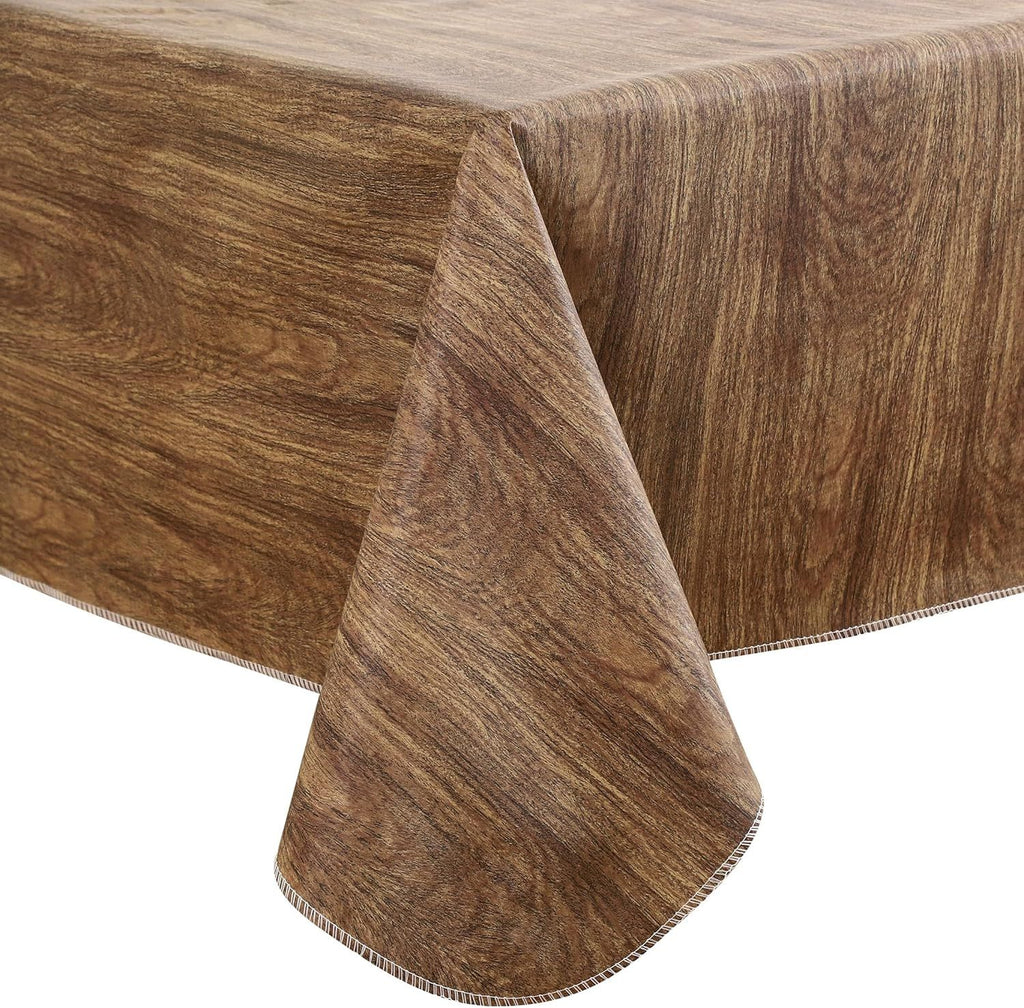 Heavy Duty Vinyl Tablecloth with Flannel Backing Waterproof