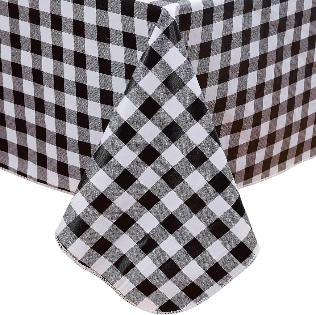 Heavy Duty Vinyl Tablecloth with Flannel Backing Waterproof