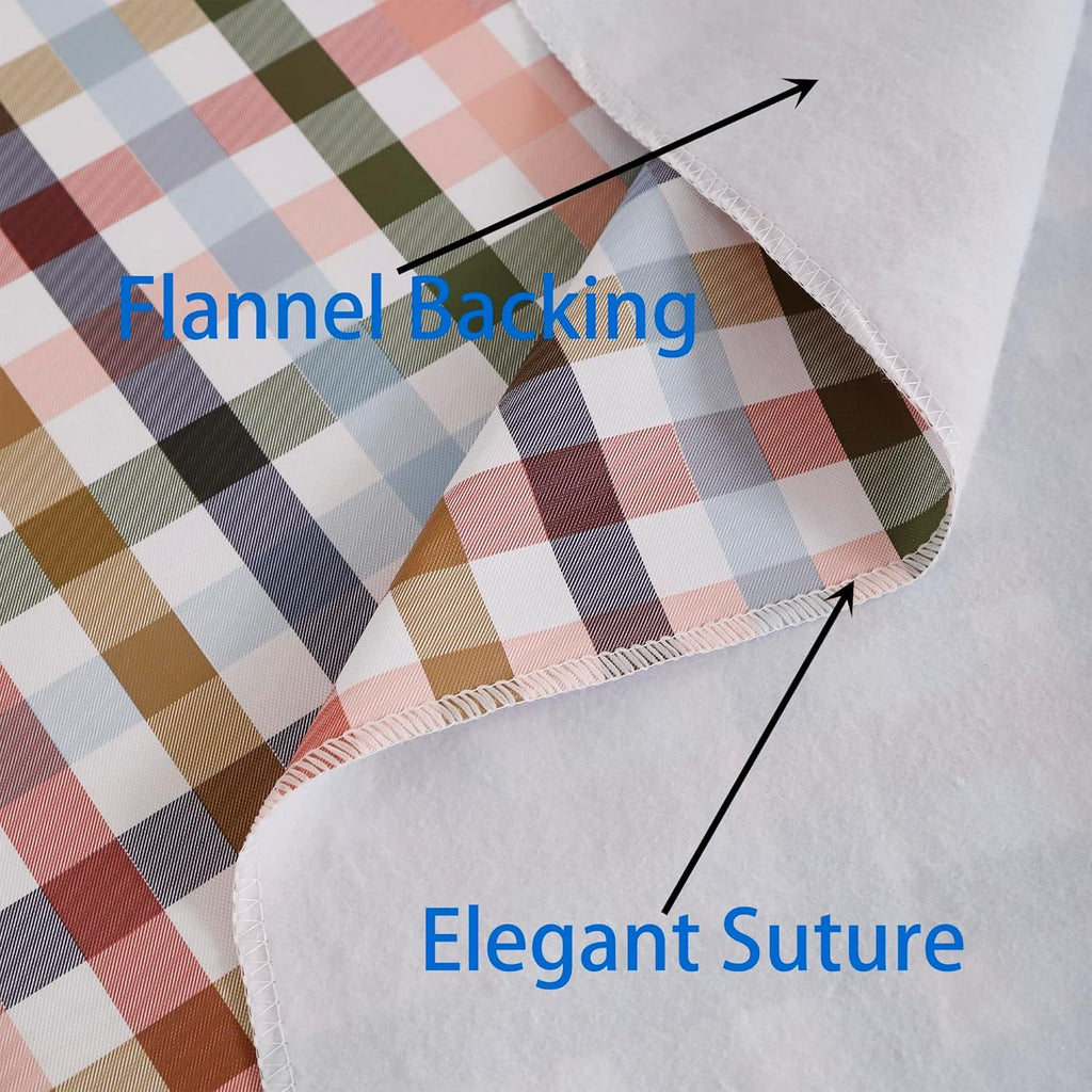 Heavy Duty Vinyl Tablecloth with Flannel Backing Waterproof