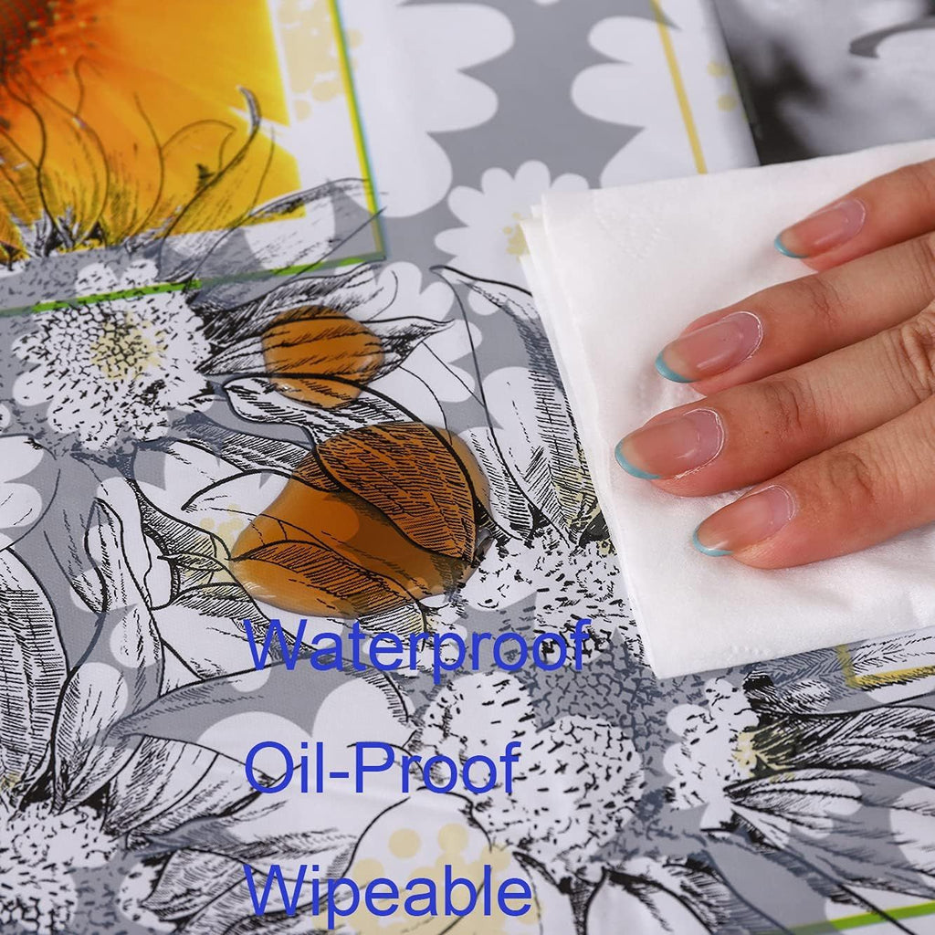 Heavy Duty Vinyl Tablecloth with Flannel Backing Waterproof