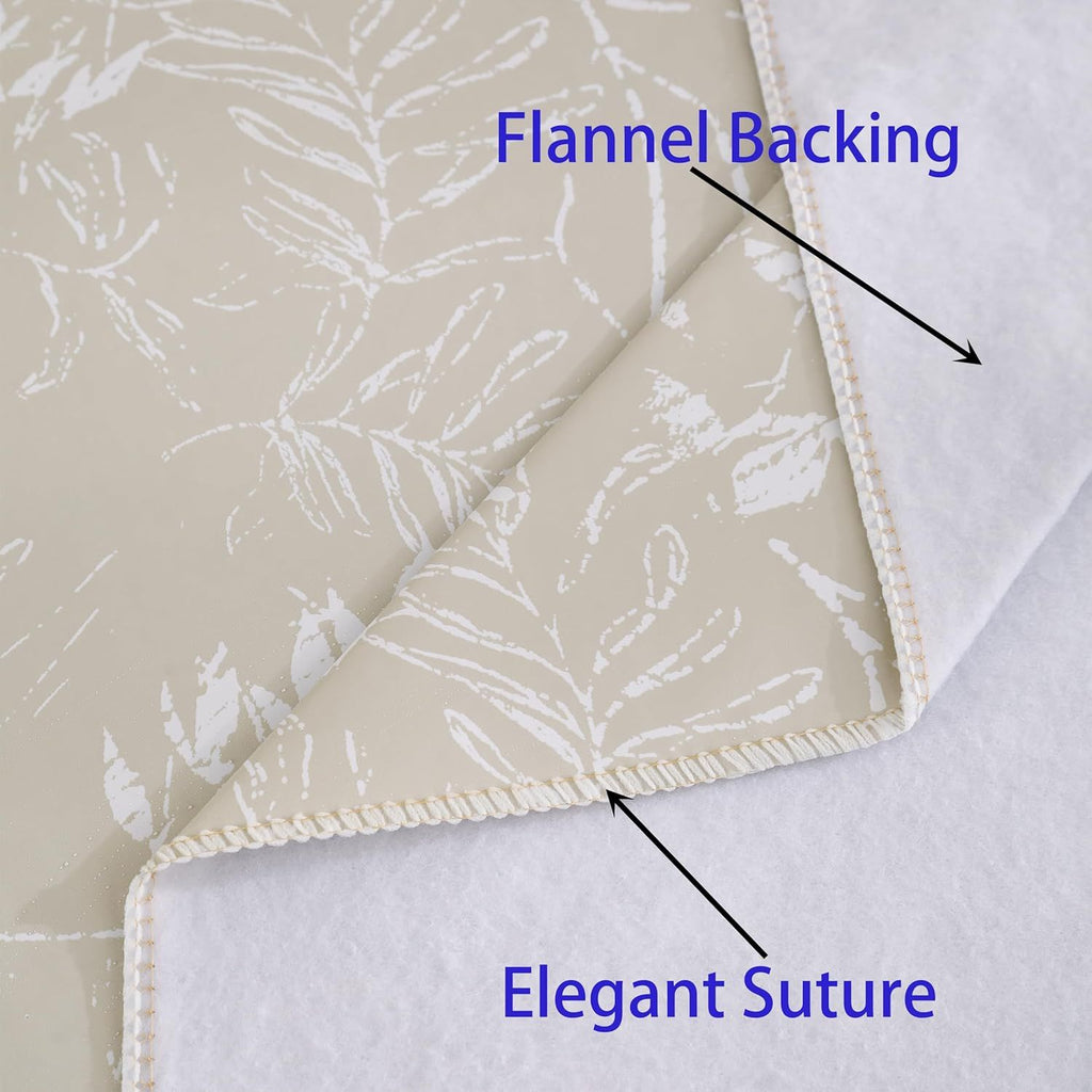 Heavy Duty Vinyl Tablecloth with Flannel Backing Waterproof