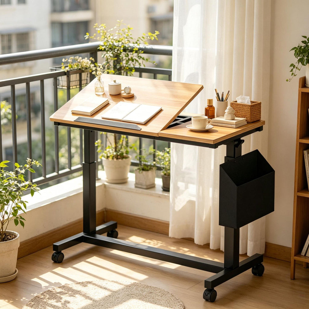 Height Adjustable Mobile C Table End Table Sofa Snack Table for Home Comfort And Convenience