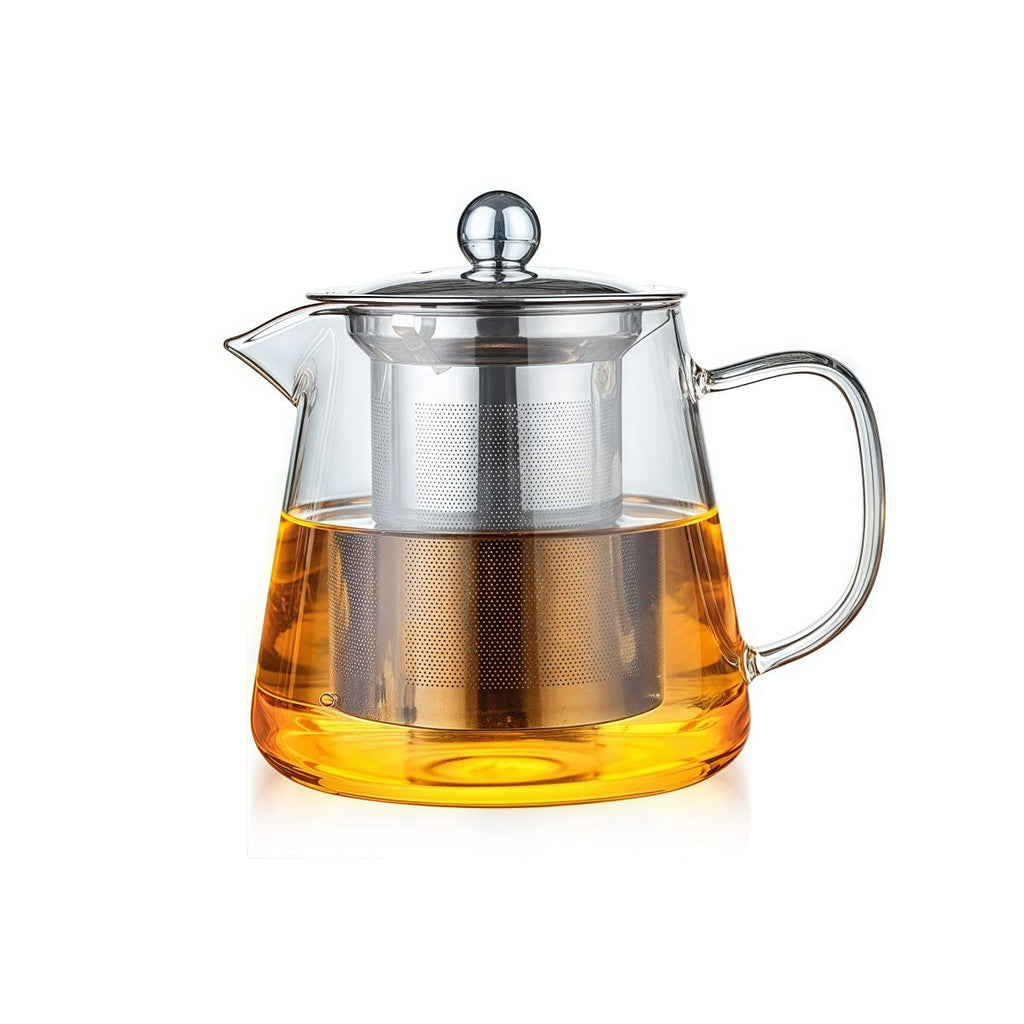 High borosilicate heat-resistant glass tea pot transparent Gongfu tea set stainless steel filter flower tea pot