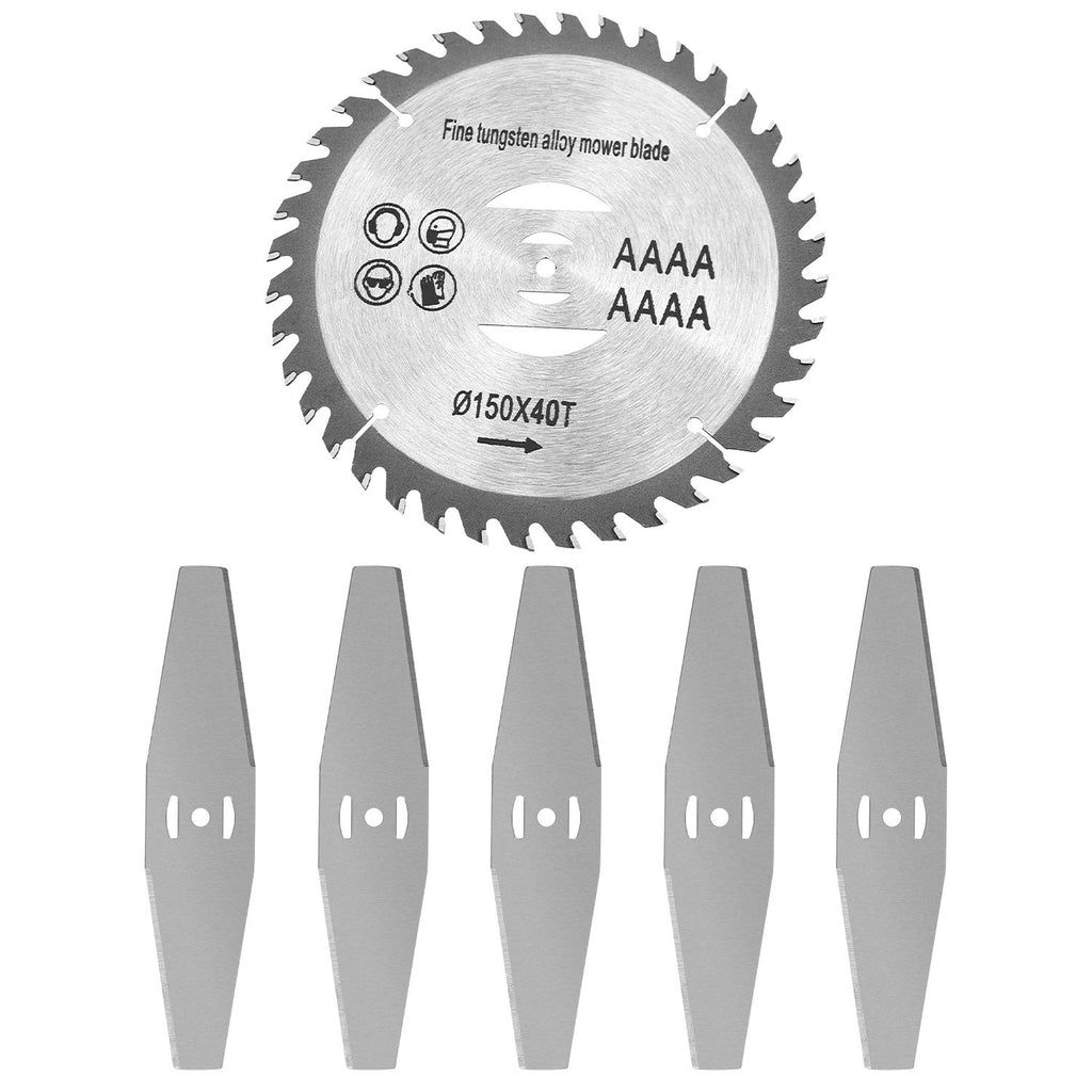 High Carbon Steel Alloy Weed Cutter Set of Total 6Pcs Attachments  Saw Blade  Accessories Fit for D0102HGP2XU 6in Suitable for Weed Trimming Bush Pruning Tree Cutting Vine Removing