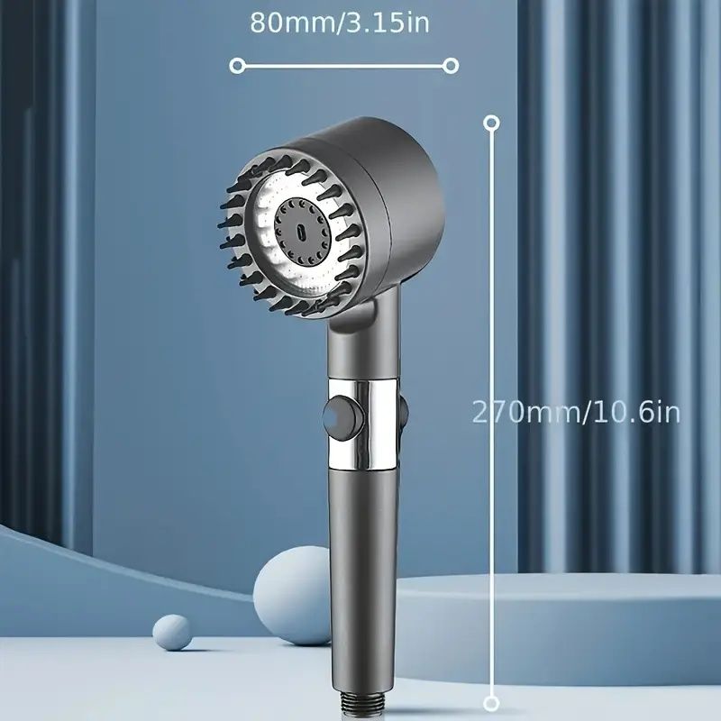 High pressure rain shower head with 5 filters - wall-mounted, luxury bathroom painted finish