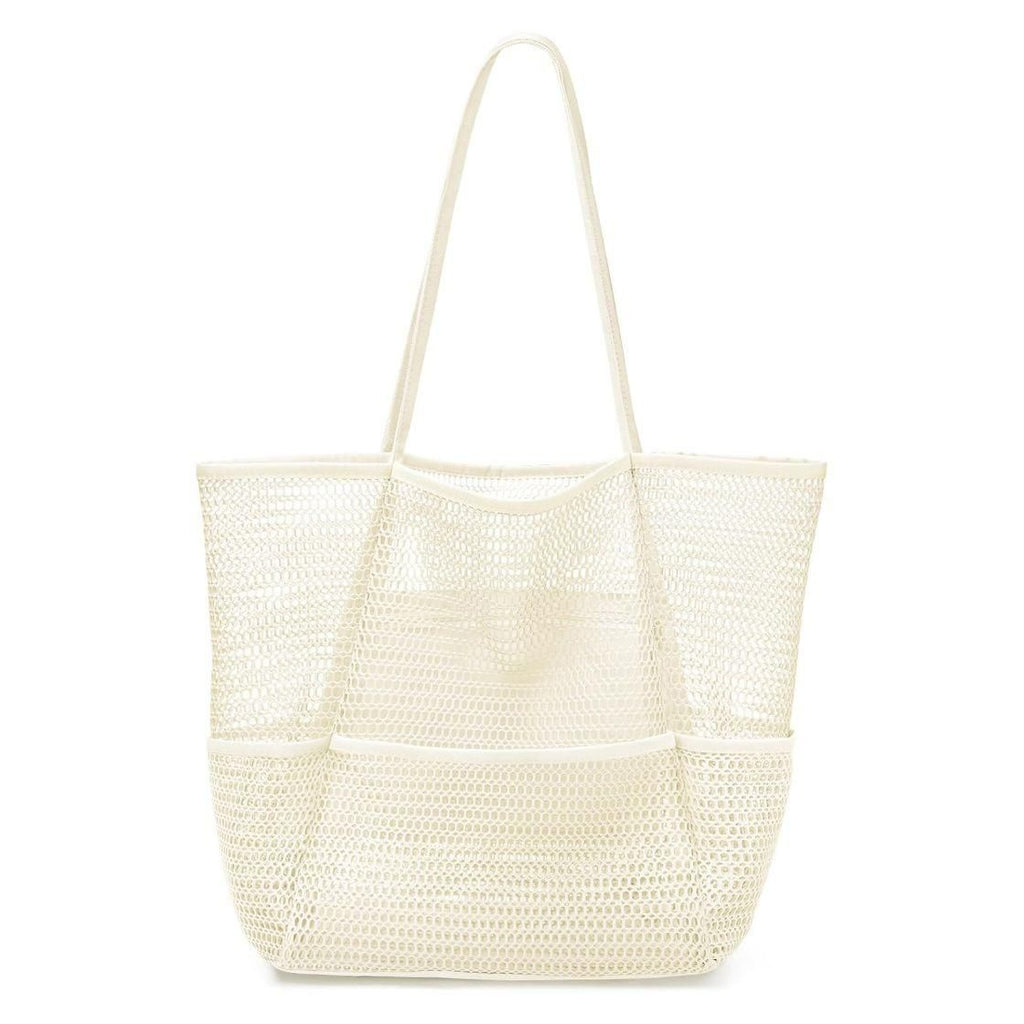 Hollow Mesh Beach Tote Bag, Large-Capacity Portable Swimming Storage Bag, Casual Handheld Net Bag for Vacation