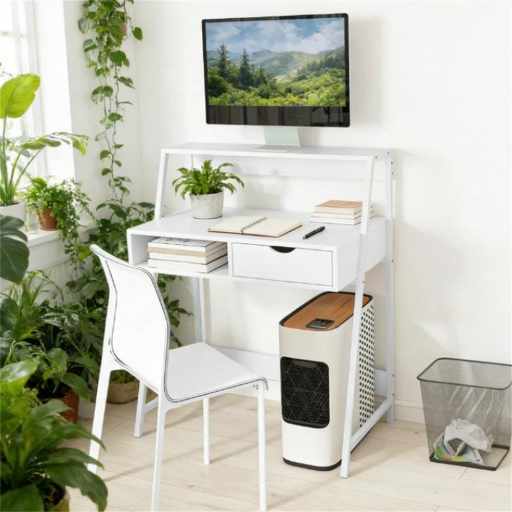 Home office desk, computer desk, study desk, writing desk, white