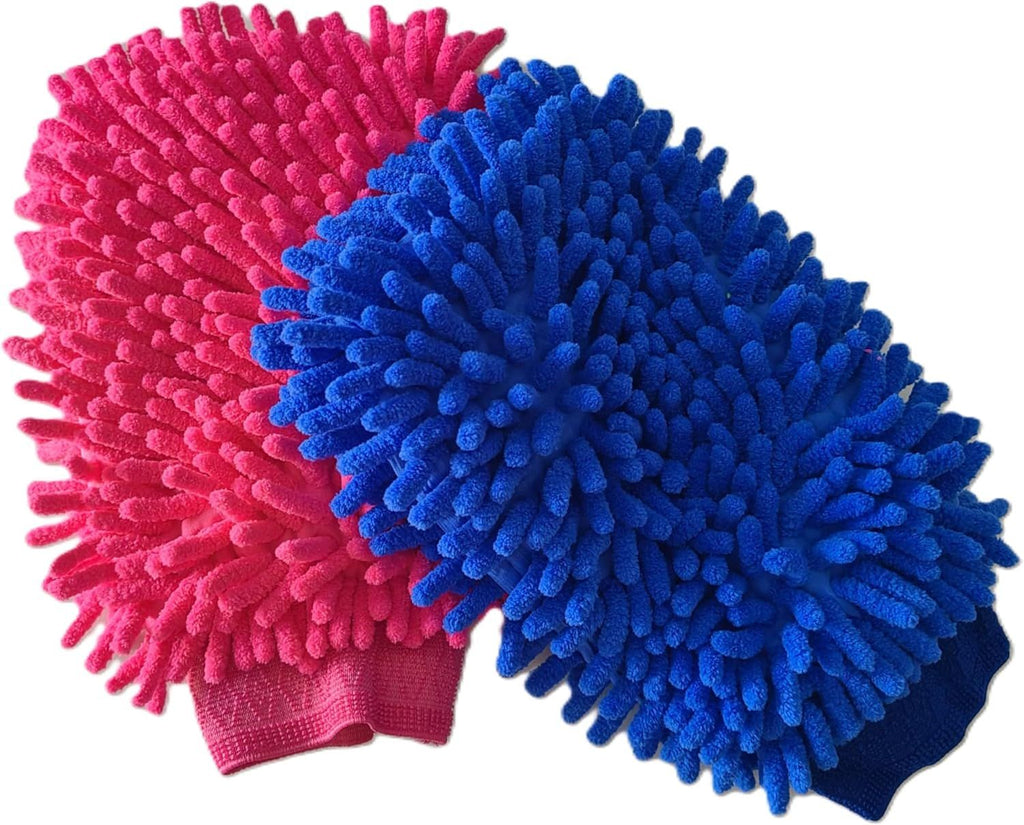 House Cleaning and Car Wash Mitts, Home Dusting Microfiber Gloves, Washing Clean Polish Faster