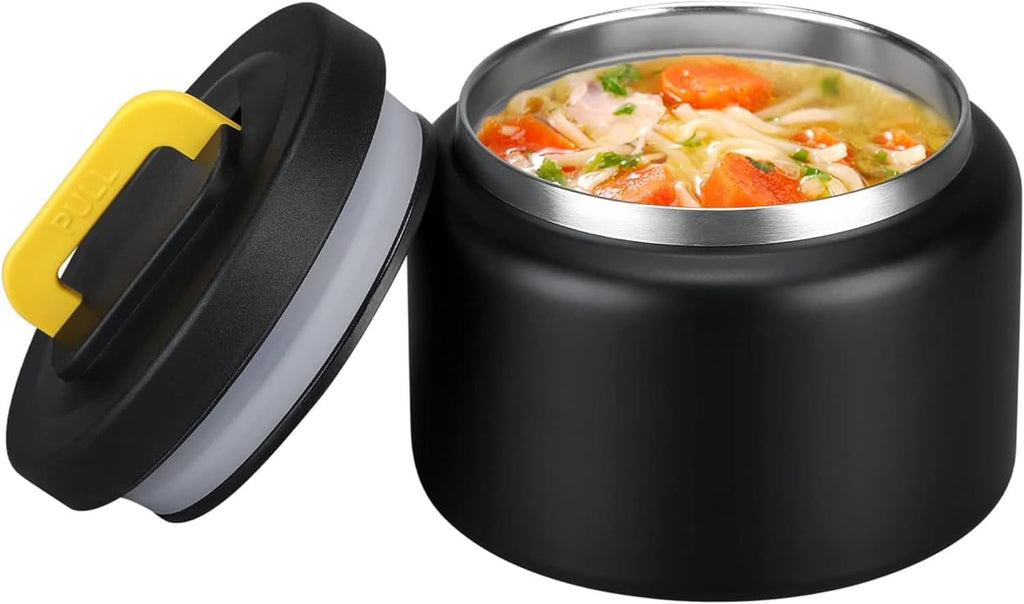 HUIS 8oz Soup Thermo Wide Mouth Vacuum Insulated Thermo Food Jar, Leak Proof Stainless Steel Thermo for Hot&Cold Food Kids Food Lunch Soup Container for School Travel