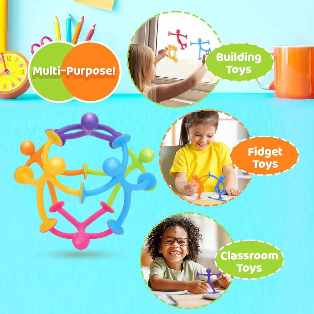 Humanoid Suction Sensory Toys: 24 Pack Creative Suction Toy No Hole Bath Toy