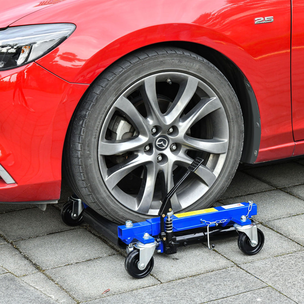 Hydraulic Wheel Dolly Vehicle Skates, Car Ratchet Tire Lift Jack, 1496lbs Capacity, Ratcheting Foot Pedal Auto Maintenance