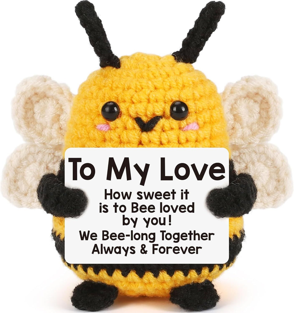I Love You Gifts for Her Him Boyfriend Girlfriend Birthday Anniversary for Couples Husband Wife Romantic to My Love Cute Handmade Crochet Bee Themed Gift for Women Men