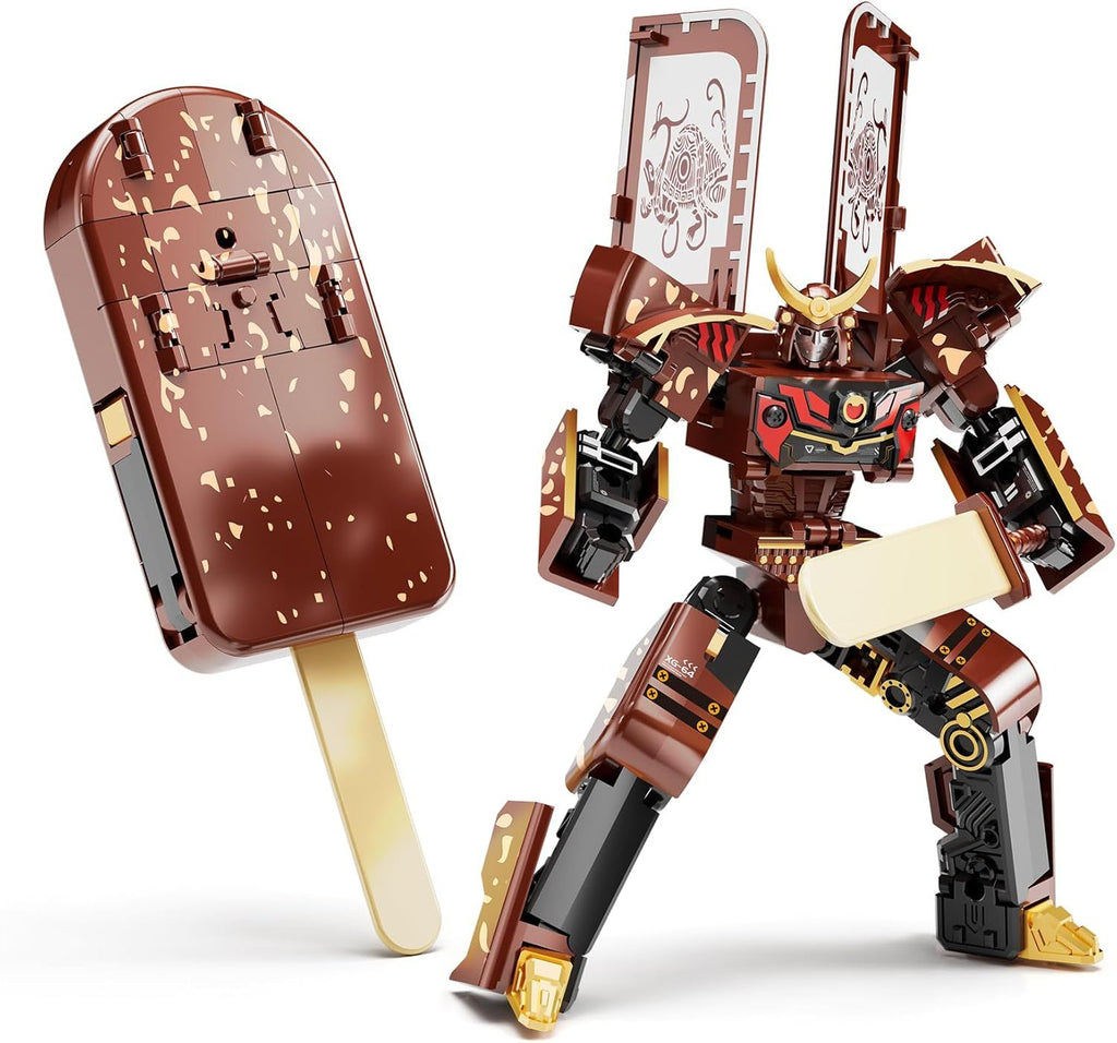 Ice Cream Transforming Toy, 2 in 1 Popsicle Transform into Robot Action Figure