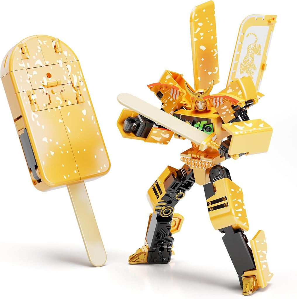 Ice Cream Transforming Toy, 2 in 1 Popsicle Transform into Robot Action Figure