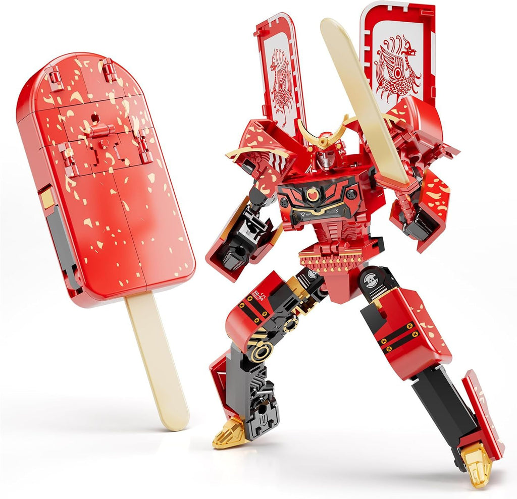 Ice Cream Transforming Toy, 2 in 1 Popsicle Transform into Robot Action Figure