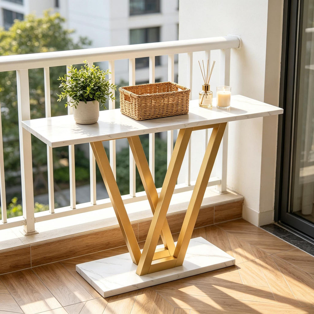Industrial Style Console Table 43 Inch Entryway Hallway Table Rustic Metal Living Room Decor Furniture