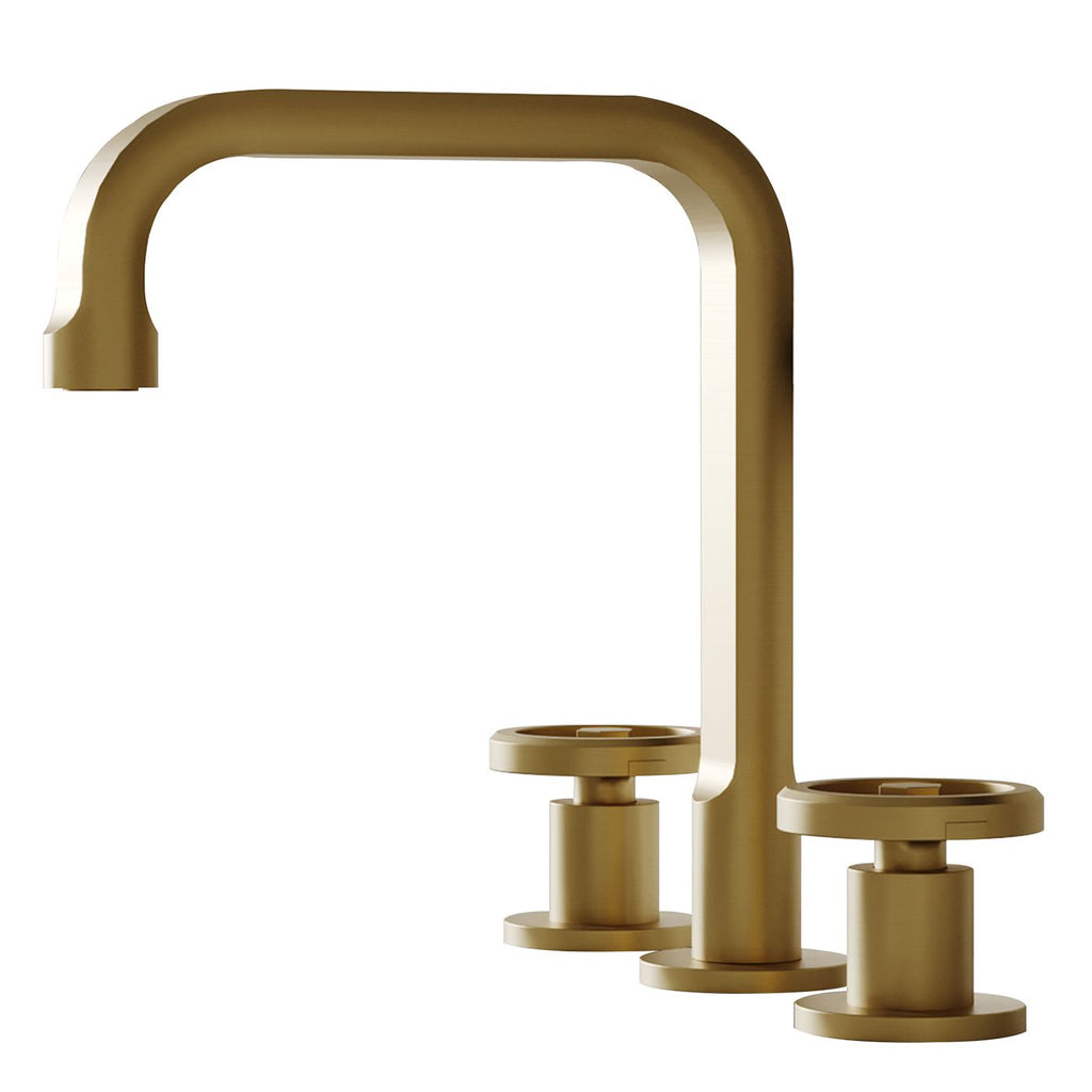 Industry Style 8 in. Widespread Double Handle High-Arc Bathroom Faucet Water-Saving With Drain Kit in Brushed Nickel