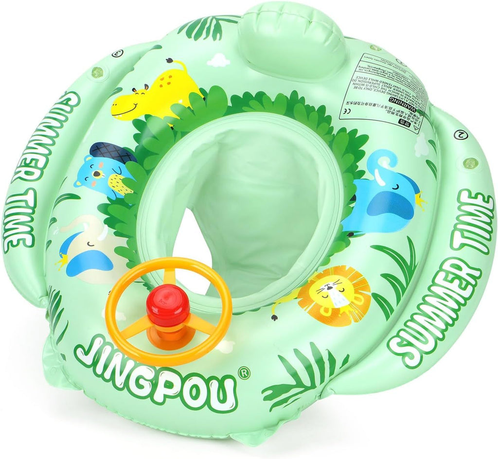 Inflatable Baby Swim Safe Seat Float Ring for Toddler 6-36 Months (Blue)