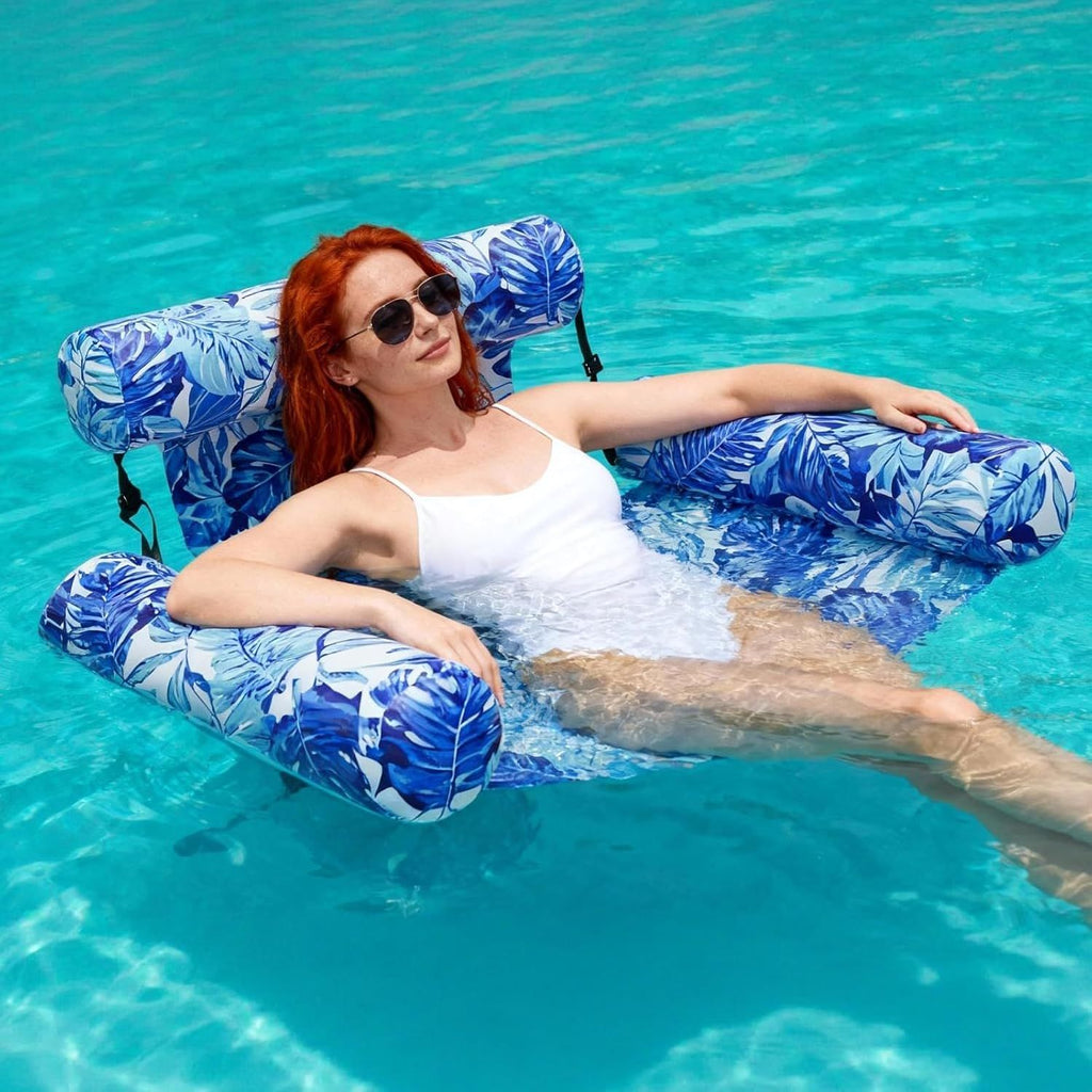 Inflatable Pool Float for Adults – Heavy Duty Floating Lounge Chair & Pool Noodle for Summer, Beach, Lake & Pool Parties – Comfortable Water Lounge for Relaxing & Fun