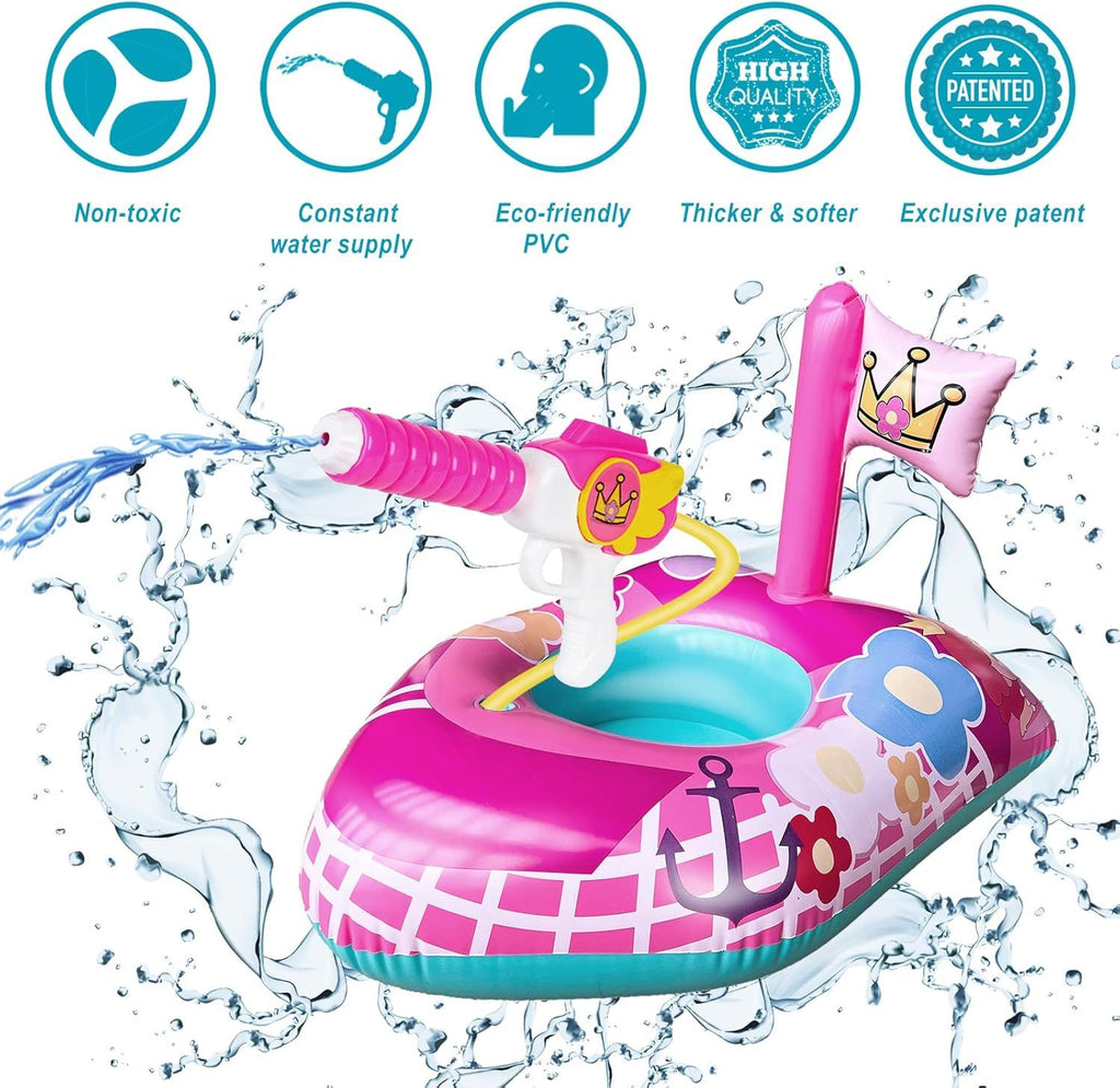 Inflatable Pool Floats Kids-Girls Pool Toys for Toddlers Ages 3-8, Kids Floats for Swimming Pool, Pink Princess Pool Floaties for Summer Water Toys