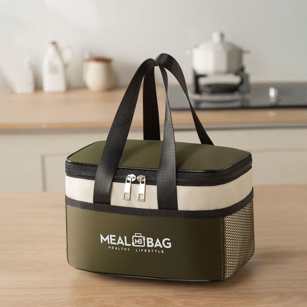 Insulated Lunch Bag for Men & Women - Olive Green Thermal Meal Tote