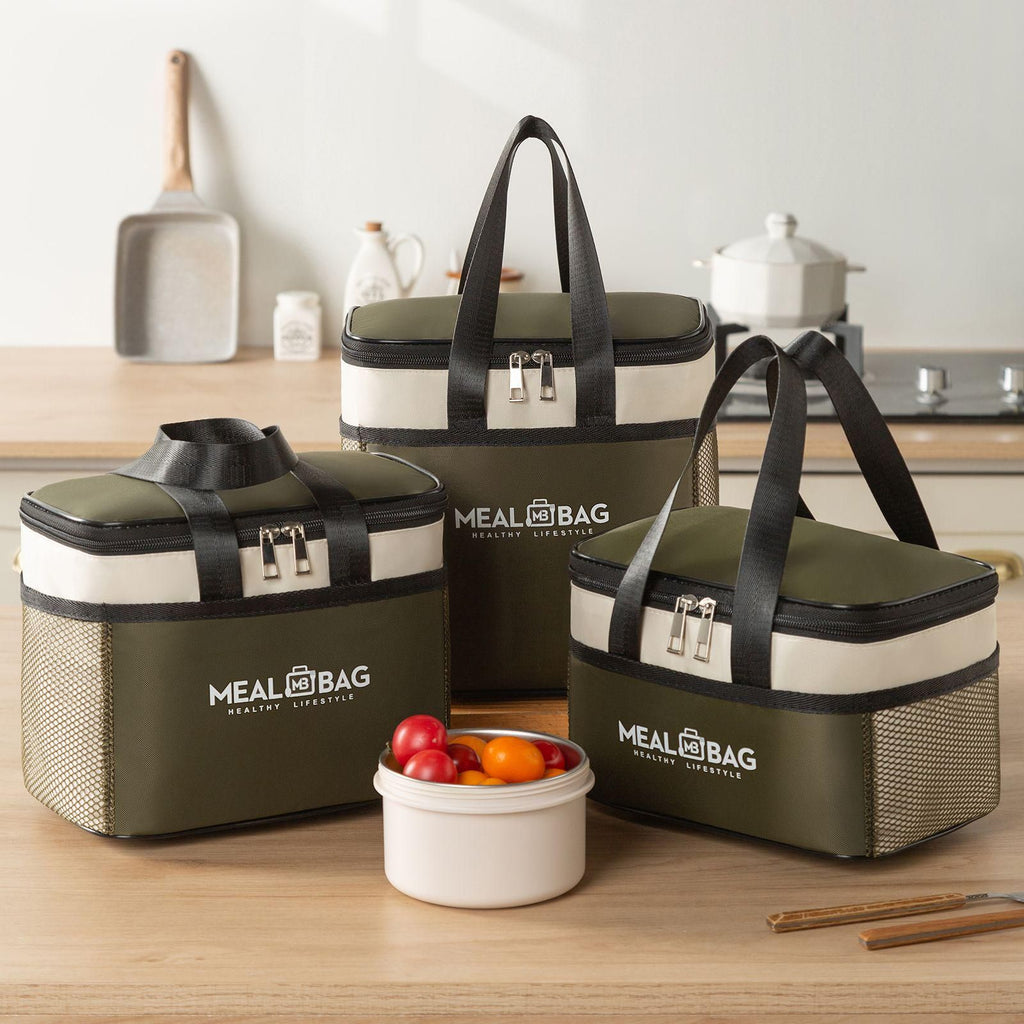 Insulated Lunch Bag for Men & Women - Olive Green Thermal Meal Tote