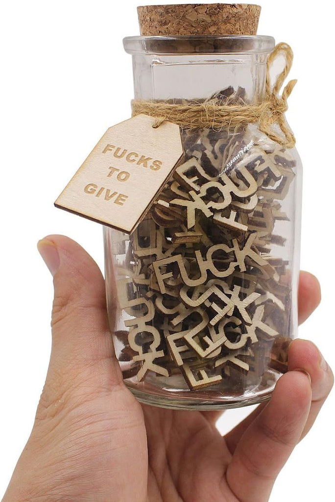 jar 5oz Gift Jar Wooden Cutout Letter Piece Bad Mood Vent Spoof Birthday Day Holiday, Thanksgiving Birthday Gifts to Friend gag Funny Gift