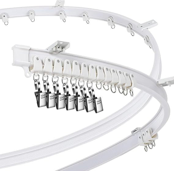 Jetec Curved Ceiling Curtain Track Bendable Mount for Curtain Rail Bunk Bed Bay Window Room