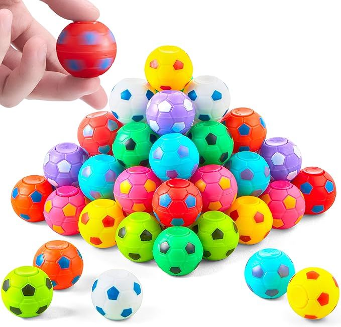 JOYIN 36 Pack Soccer Fidget Spinners for Kids, Soccer Party Favors, Fidget Toys Bulk, Stress Balls, Goodie Bag Stuffers for Birthday Party, Treasure Box for Classroom