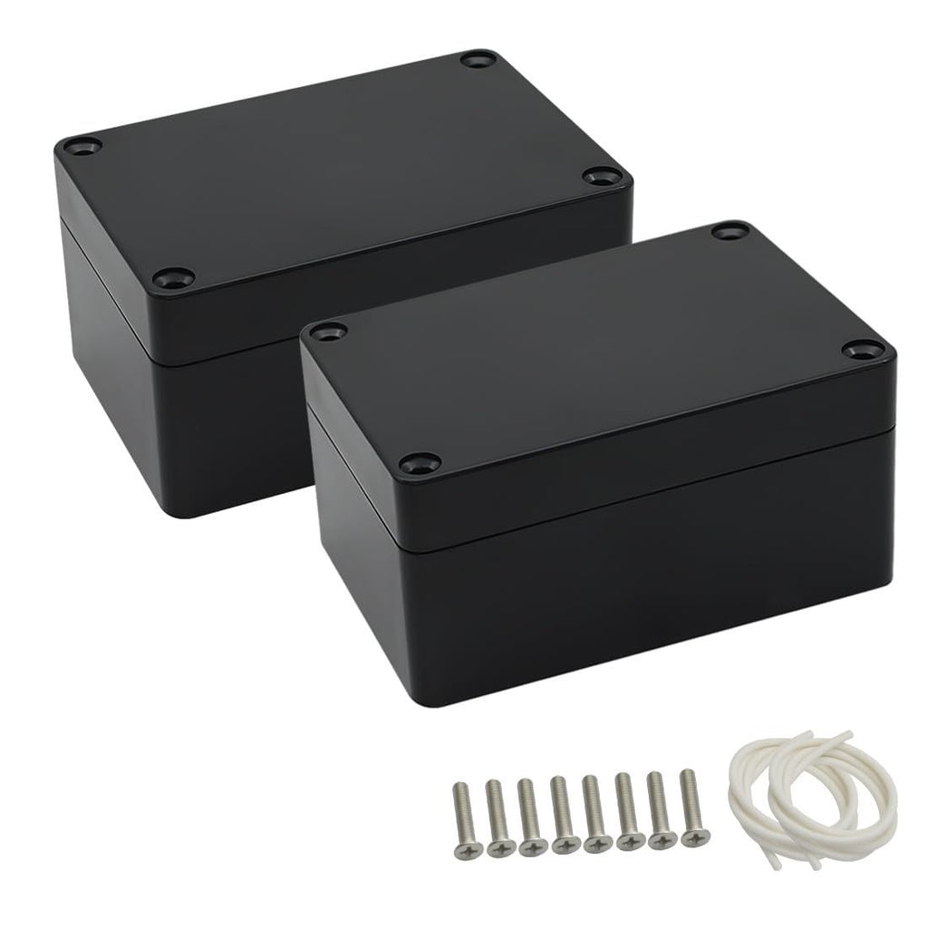 Junction Box IP65 Waterproof Project Box Dustproof ABS Plastic Electrical Boxes Universal Enclosure for Electronic Black 3.93x 2.68x 1.97 inch (100 x 68 x 50 mm)(Pack of 2)