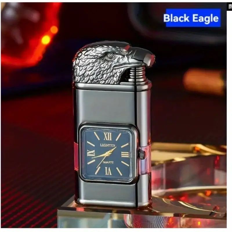 June 15 Father's Day Gift, Butane Lighter, Magic Dual Flame Lighter, Windproof Jet & Soft Flame Switchable Lighter, Quartz Dial Lighter with Inverted Flame,