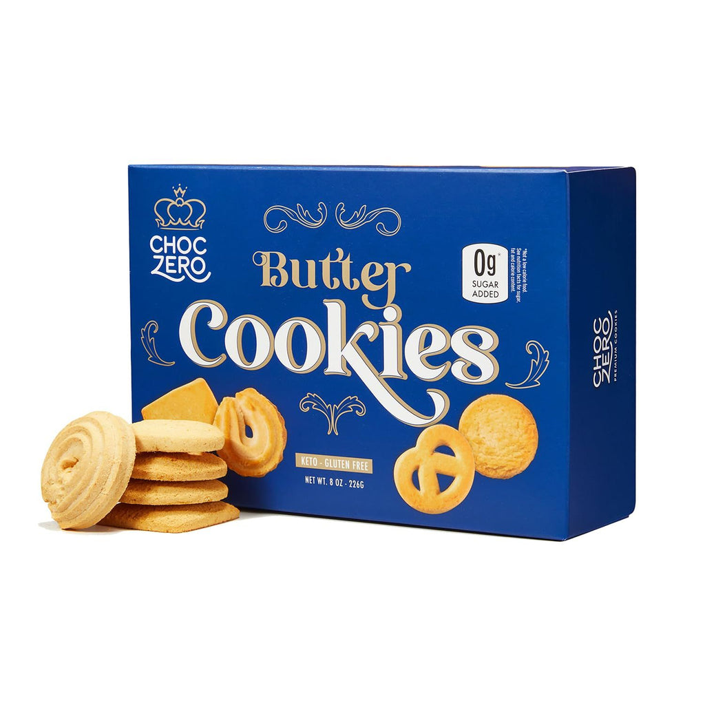 Keto Butter Cookies, Sugar Free Danish Shortbread, Gluten Free, Low Carb, High Fiber, 8 oz Box
