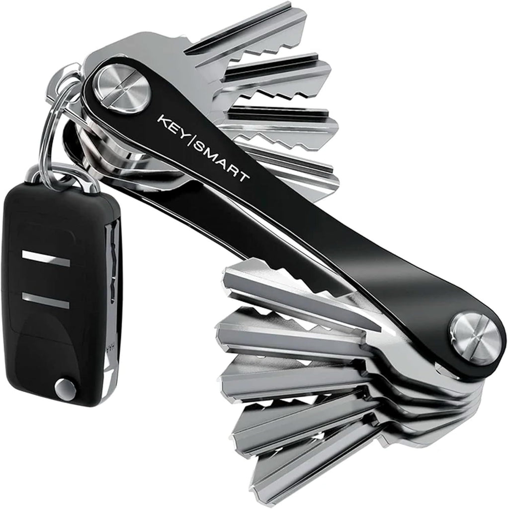 Key Holder for Keychain - Compact Key Organizer for Key Chain, Minimalist Clutter-Free EDC Keychains Key Ring, Black, 14 Keys