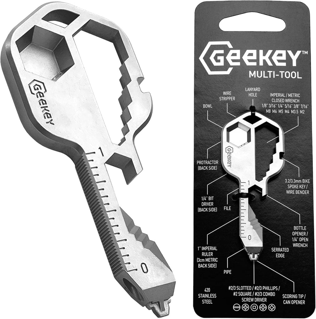 Keychain Multitool – EDC Tool with 16+ Functions | Small Bottle Opener keychain with Screwdriver, Wrench, and Box Cutter for Travel, Outdoor, and Everyday Use – TSA Safe