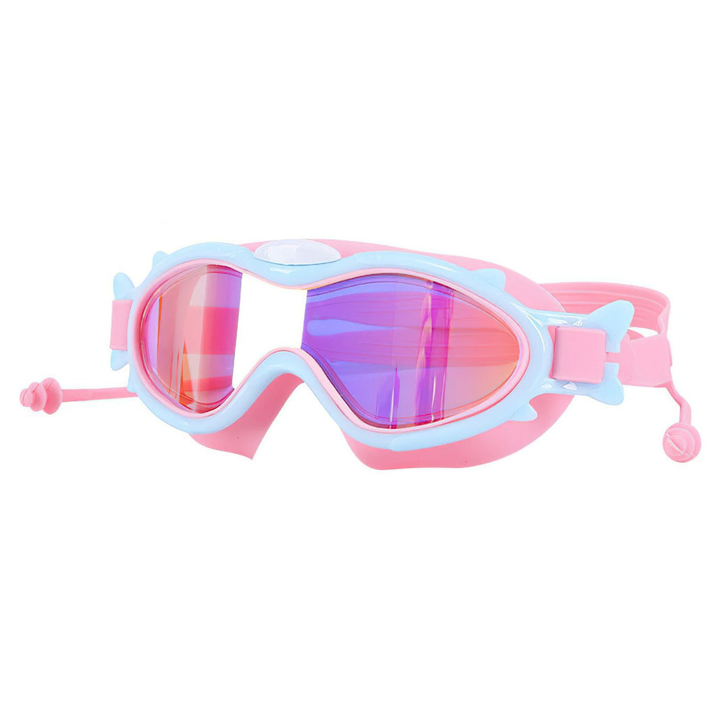 Kids Swim Goggles With Ear Plugs UV Protection Anti-Fog Leak Proof Wide View Pool Swimming Goggles For Youth Boys Girls Aged 3-16 Years Old Summer Beach