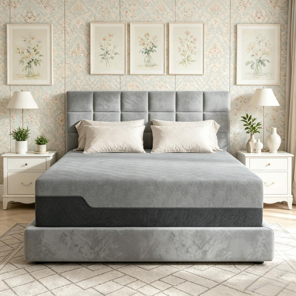 King Mattress 14 Inch Memory Foam for Pressure Relief Graphene Gel Cooling Copper Bed